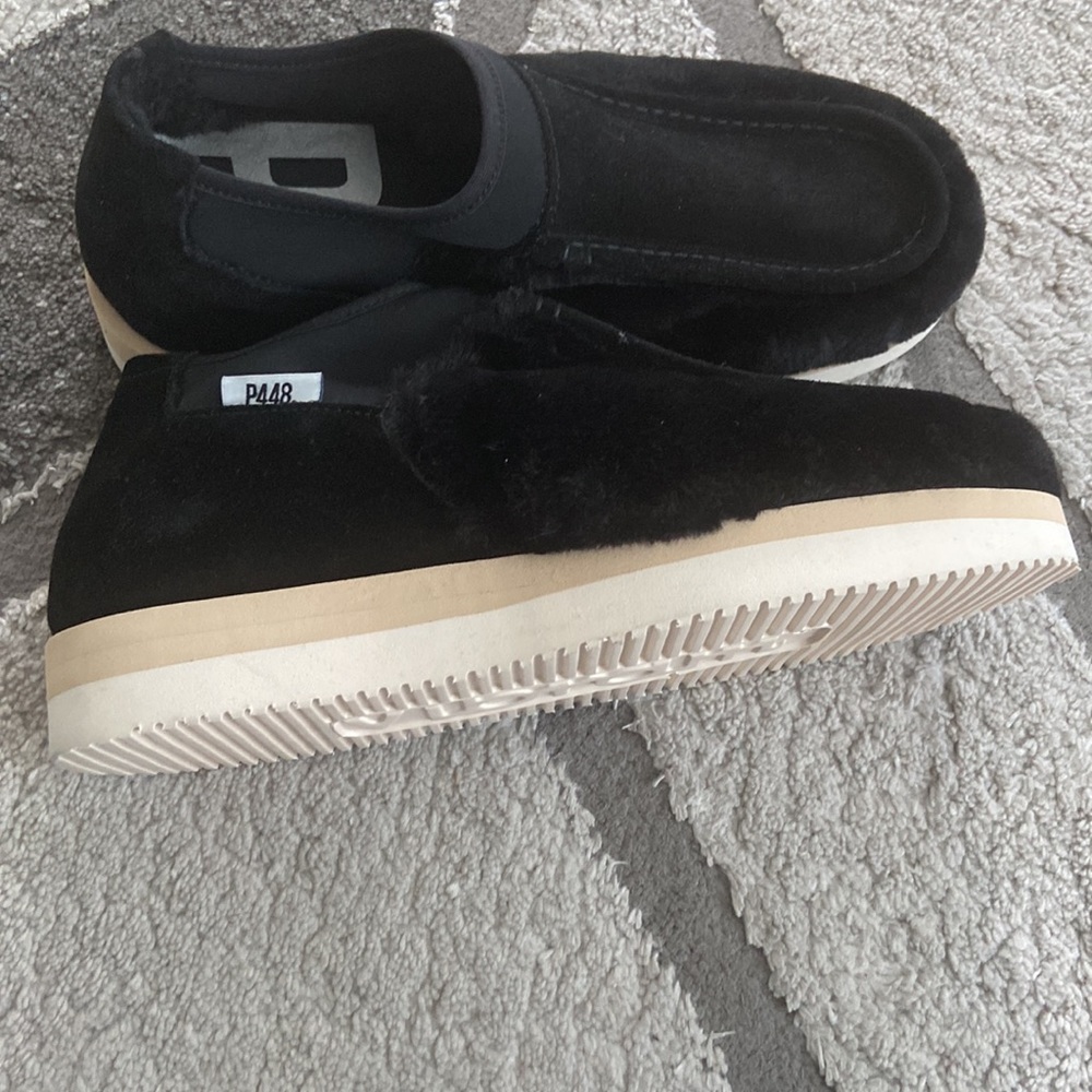 P448 bubble Genuine shearling slip on sneaker in black - Picture 4 of 9